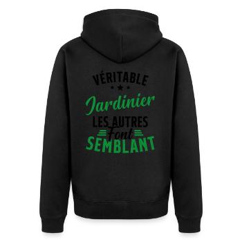 Véritable Jardinier Les Autres Font Semblant - Veste à capuche bio Premium Unisexe - noir - Dos - Nico (187cm)