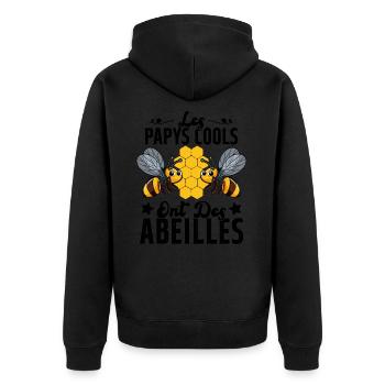 Les Papys Cools Ont Des Abeilles Cadeau Apiculteur - Veste à capuche bio Premium Unisexe - noir - Dos - Nico (187cm)