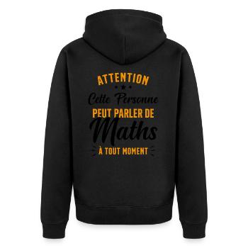 Prof de Maths Mathématique Cadeau Mathématicien - Veste à capuche bio Premium Unisexe - noir - Dos - Nico (187cm)
