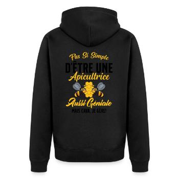 Si Simple D'être Une Apicultrice Géniale Citation - Veste à capuche bio Premium Unisexe - noir - Dos - Nico (187cm)