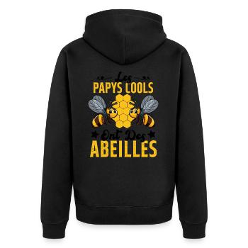 Les Papys Cools Ont Des Abeilles Cadeau Apiculteur - Veste à capuche bio Premium Unisexe - noir - Dos - Nico (187cm)