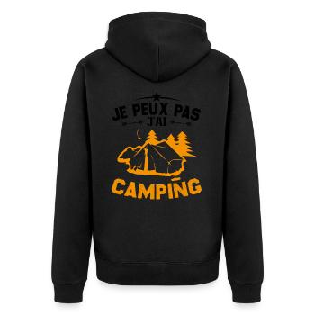 Je Peux Pas J'ai Camping - Veste à capuche bio Premium Unisexe - noir - Dos - Nico (187cm)
