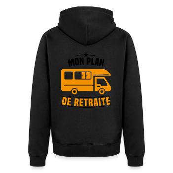 Mon Plan de Retraite Camping Car Humour Cadeau - Veste à capuche bio Premium Unisexe - noir - Dos - Nico (187cm)