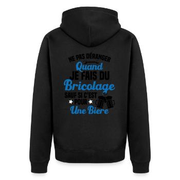 Ne pas déranger quand je fais du bricolage Humour - Veste à capuche bio Premium Unisexe - noir - Dos - Nico (187cm)