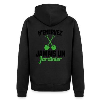 N'enervez Jamais Un Jardinier Jardin - Veste à capuche bio Premium Unisexe - noir - Dos - Nico (187cm)