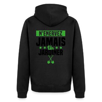 N'enervez Jamais Un Jardinier Jardin - Veste à capuche bio Premium Unisexe - noir - Dos - Nico (187cm)