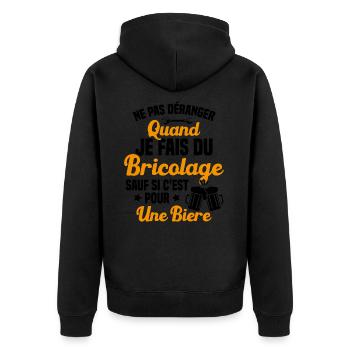 Ne pas déranger quand je fais du bricolage Humour - Veste à capuche bio Premium Unisexe - noir - Dos - Nico (187cm)