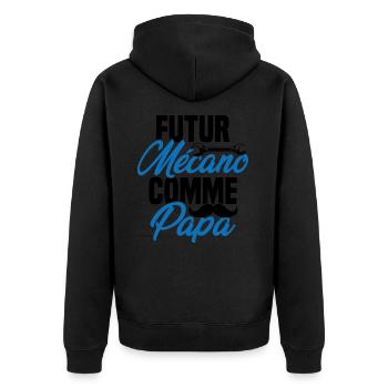 Futur mécano comme papa Cadeau futur mécano - Veste à capuche bio Premium Unisexe - noir - Dos - Nico (187cm)