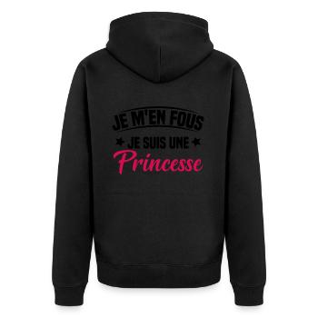 je m'en fou je suis une princesse - Veste à capuche bio Premium Unisexe - noir - Dos - Nico (187cm)