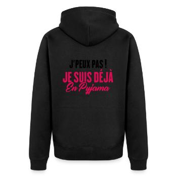 J'peux pas Je suis déjà en Pyjama - Veste à capuche bio Premium Unisexe - noir - Dos - Nico (187cm)