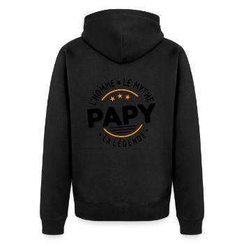 Grand-Père Papy l'Homme le Mythe la Légende - Veste à capuche bio Premium Unisexe - noir - Dos - Nico (187cm)