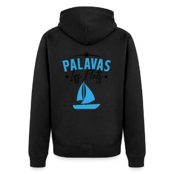 palavas les flots bateau herault cadeau - Veste à capuche bio Premium Unisexe - noir - Dos - Nico (187cm)