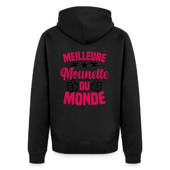 Fête des Mères Meilleure Mounette du Monde - Veste à capuche bio Premium Unisexe - noir - Dos - Nico (187cm)
