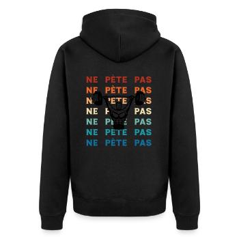 Ne Pète Pas Squat Gym Muscu Humour - Veste à capuche bio Premium Unisexe - noir - Dos - Nico (187cm)