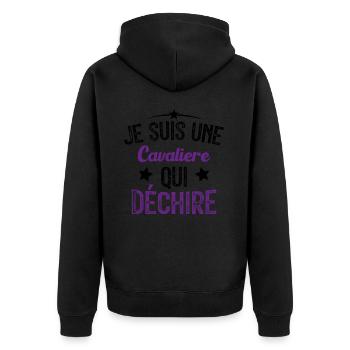 Je suis une Cavalière Qui Déchire - Veste à capuche bio Premium Unisexe - noir - Dos - Nico (187cm)