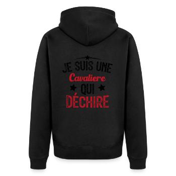 Je suis une Cavalière Qui Déchire - Veste à capuche bio Premium Unisexe - noir - Dos - Nico (187cm)