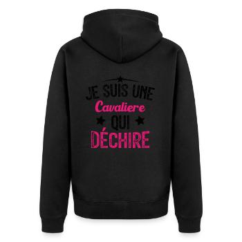 Je suis une Cavalière Qui Déchire - Veste à capuche bio Premium Unisexe - noir - Dos - Nico (187cm)