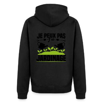 Je Peux Pas J'ai Jardinage Jardinier Humour Cadeau - Veste à capuche bio Premium Unisexe - noir - Dos - Nico (187cm)
