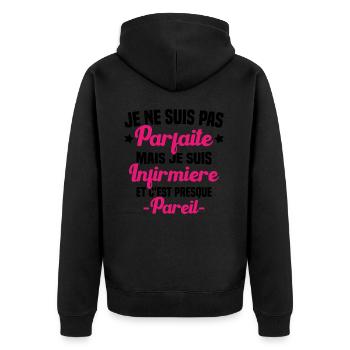 Pas parfaite mais je suis Infirmière Cadeau - Veste à capuche bio Premium Unisexe - noir - Dos - Nico (187cm)