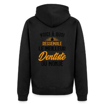 Voici à Quoi Ressemble le Meilleur Dentiste Cadeau - Veste à capuche bio Premium Unisexe - noir - Dos - Nico (187cm)