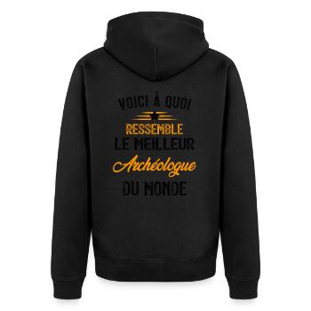 Voici à quoi ressemble le meilleur Architecte - Veste à capuche bio Premium Unisexe - noir - Dos - Nico (187cm)