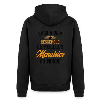Voici à quoi ressemble le Meilleur Menuisier - Veste à capuche bio Premium Unisexe - noir - Dos - Nico (187cm)