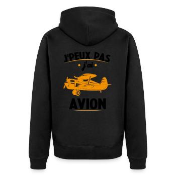 Je peux pas j'ai avion humour aviation Cadeau - Veste à capuche bio Premium Unisexe - noir - Dos - Nico (187cm)