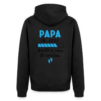 Homme Papa en 2023 Garçon - Veste à capuche bio Premium Unisexe - noir - Dos - Nico (187cm)