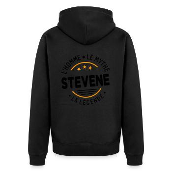 Stevene L'Homme Le Mythe La Légende - Veste à capuche bio Premium Unisexe - noir - Dos - Nico (187cm)