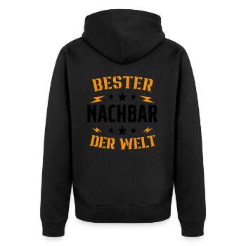 Meilleur Voisin Du Monde Humour Cadeau - Veste à capuche bio Premium Unisexe - noir - Dos - Nico (187cm)