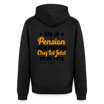 Cadeau retraité Mon seul patron c'est ma femme - Veste à capuche bio Premium Unisexe - noir - Dos - Nico (187cm)