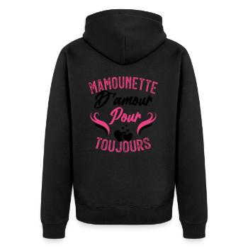 Femme Mamounette D'amour Cadeau Fête Des Mamie - Veste à capuche bio Premium Unisexe - noir - Dos - Nico (187cm)