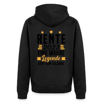 La légende prend sa retraite Cadeau retraité 2023 - Veste à capuche bio Premium Unisexe - noir - Dos - Nico (187cm)