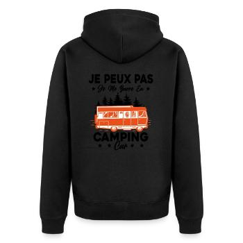 Camping Car Je Peux Pas Je Me Barre En Camping Car - Veste à capuche bio Premium Unisexe - noir - Dos - Nico (187cm)