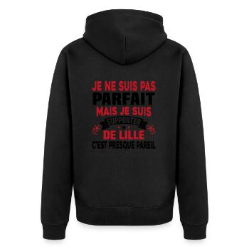 Je Suis Supporter De Lille Cadeau - Veste à capuche bio Premium Unisexe - noir - Dos - Nico (187cm)