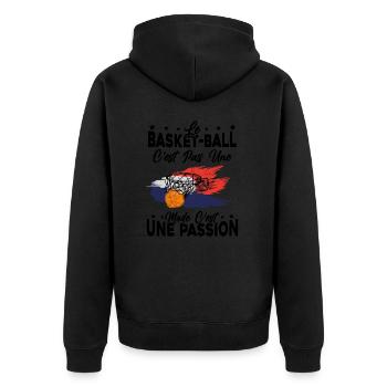 le basket ball Est Une Passion Cadeau - Veste à capuche bio Premium Unisexe - noir - Dos - Nico (187cm)
