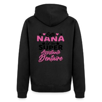 Cette Nana Est Une Super Assistante Dentaire - Veste à capuche bio Premium Unisexe - noir - Dos - Nico (187cm)