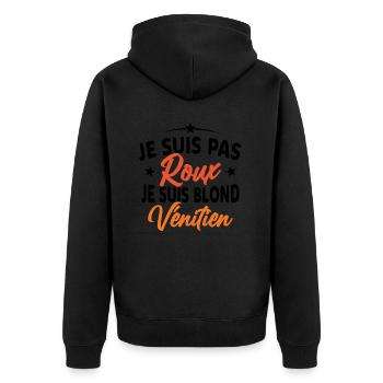 Je suis Pas Roux je suis Blond Vénitien - Veste à capuche bio Premium Unisexe - noir - Dos - Nico (187cm)