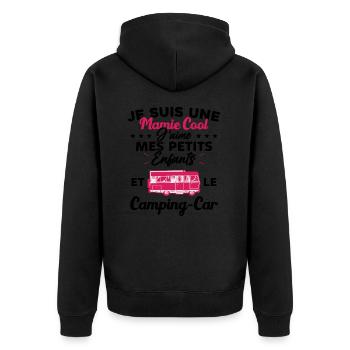Mamie J'aime Mes Petite Enfants et le Camping Car - Veste à capuche bio Premium Unisexe - noir - Dos - Nico (187cm)