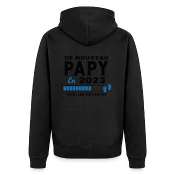 De Nouveau Papy en 2023 Cadeau Futur Papy - Veste à capuche bio Premium Unisexe - noir - Dos - Nico (187cm)