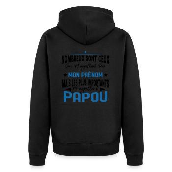 Les plus importants Mappellent Papou Humour Cadeau - Veste à capuche bio Premium Unisexe - noir - Dos - Nico (187cm)