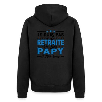 Je ne suis pas retraité je suis papy à plein temps - Veste à capuche bio Premium Unisexe - noir - Dos - Nico (187cm)
