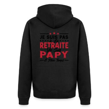 Je ne suis pas retraité je suis papy à plein temps - Veste à capuche bio Premium Unisexe - noir - Dos - Nico (187cm)