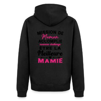 Mission Maman Accomplie - Future Meilleure Mamie - Veste à capuche bio Premium Unisexe - noir - Dos - Nico (187cm)