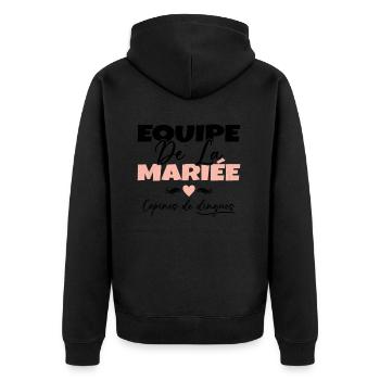 Equipe de la mariée copines de dingues - Veste à capuche bio Premium Unisexe - noir - Dos - Nico (187cm)