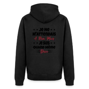 Je ne m'attend à rien mais je suis quand même déçu - Veste à capuche bio Premium Unisexe - noir - Dos - Nico (187cm)