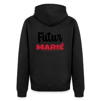 Homme Futur Marié Cadeau Humour EVG - Veste à capuche bio Premium Unisexe - noir - Dos - Nico (187cm)