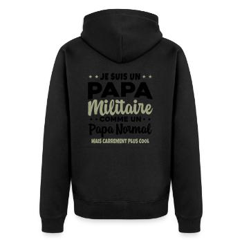 Homme Je Suis Papa Militaire Humour Cadeau soldats - Veste à capuche bio Premium Unisexe - noir - Dos - Nico (187cm)