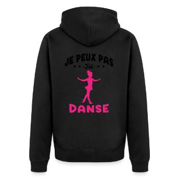 j'peux pas j'ai Danse - Humour Fille Cadeau - Veste à capuche bio Premium Unisexe - noir - Dos - Nico (187cm)