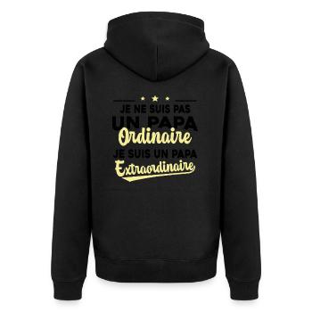 Pas Un Papa Ordinaire Je Suis Papa Extraordinaire - Veste à capuche bio Premium Unisexe - noir - Dos - Nico (187cm)